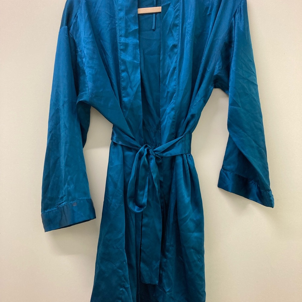 Victoria’s Secret Teal Satin Robe
